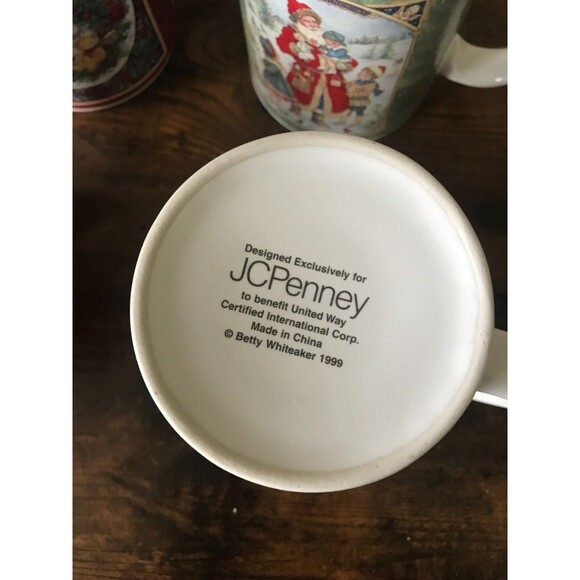 JC Penney Exclusive Set of 4 Holiday Mugs Ceramic/Porcelain1999 Betty Whiteaker - Picture 7 of 10
